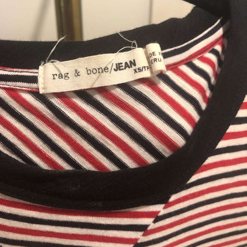 Rag & Bone Striped Dress - Red, Black, White